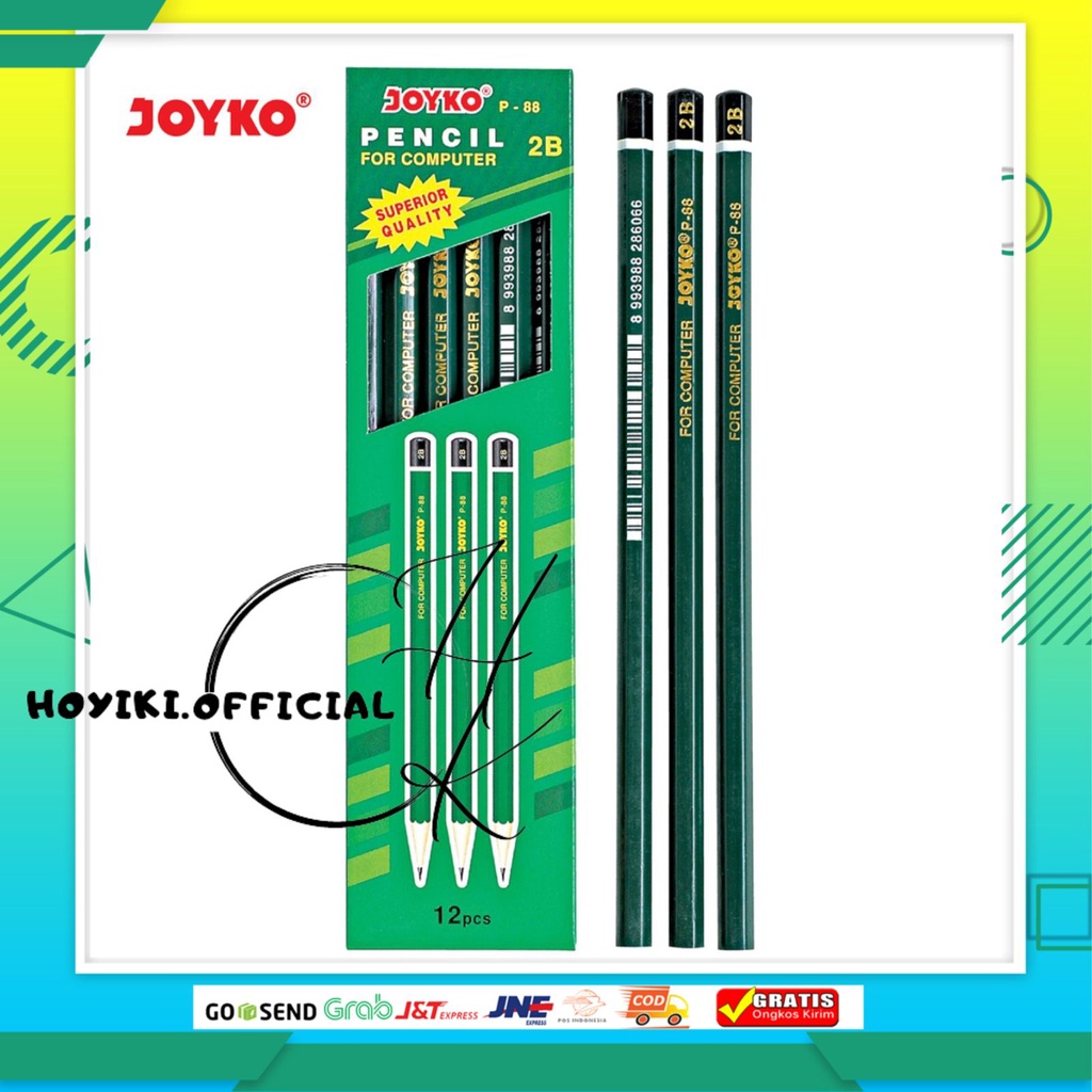 

JOYKO Pencil Pensil Joyko P-88 2B 1 BOX Isi 12 PCS Pensil 2B