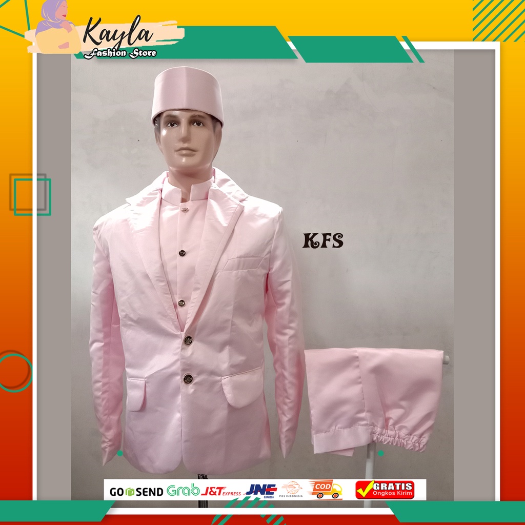 Jas pengantin Satu set /Jas Pria /Jas Formal/jas pengantin warna Pink Baby