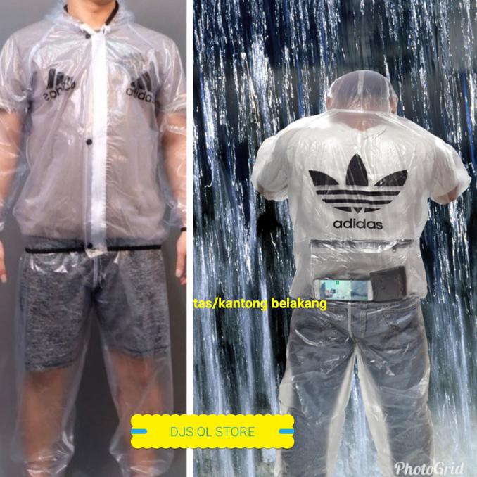 Jas Hujan ADIDAS / Raincoat / Jaket Hujan Baju Sauna ADIDAS Back pack Andra_store
