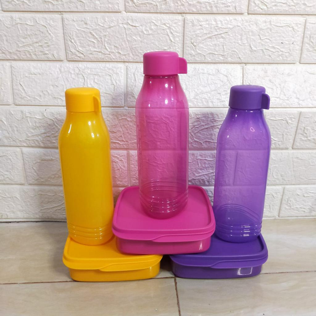 Tupperware loly tup 550 ml dan groovy bottle 750ml set warna warni