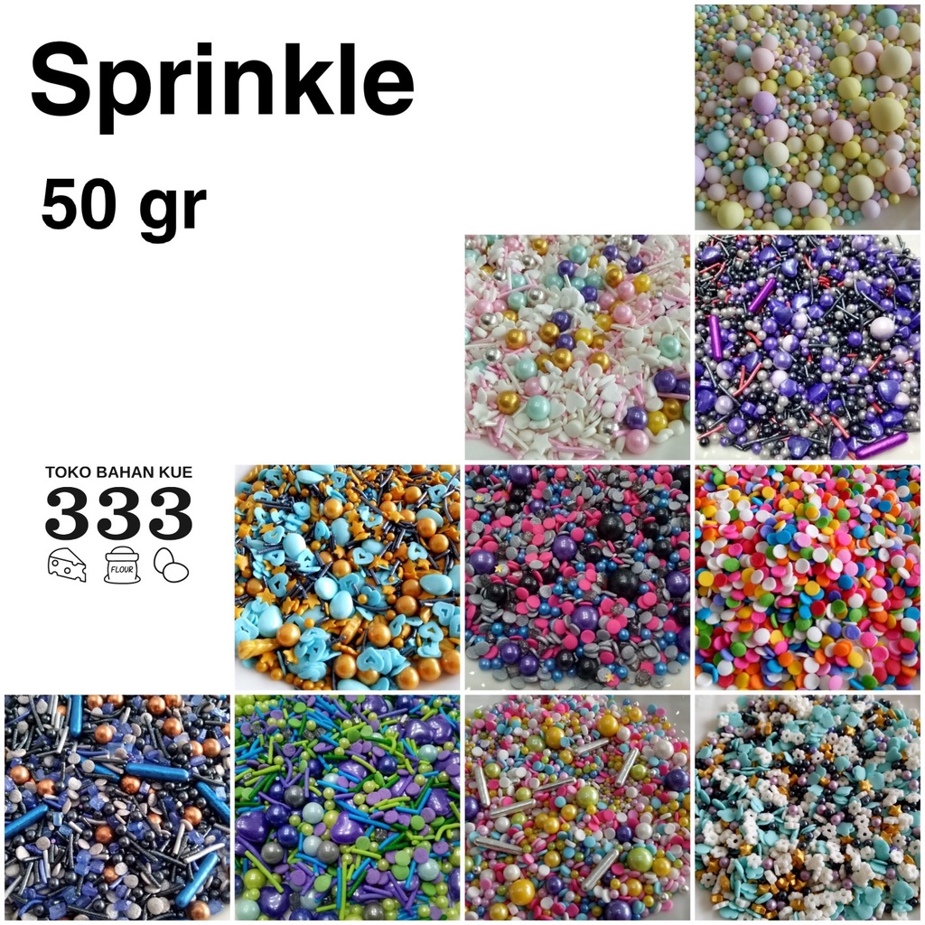 

aneka sprinkle /springkel/ gula edible / hiasan kue (50gr)