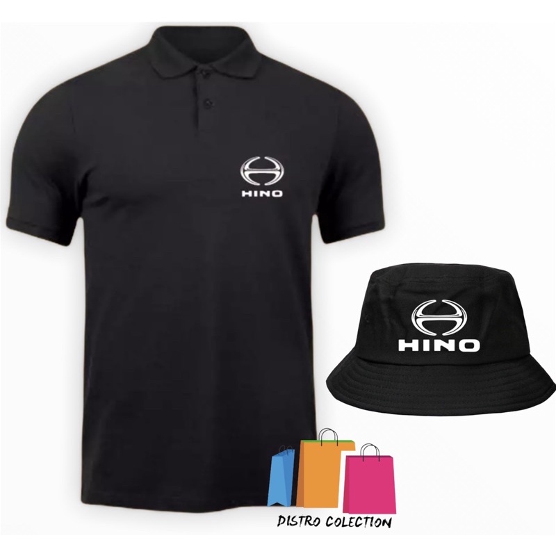 POLO TSHIRT HINO BONUS TOPI BUCKET // KAOS DISTRO