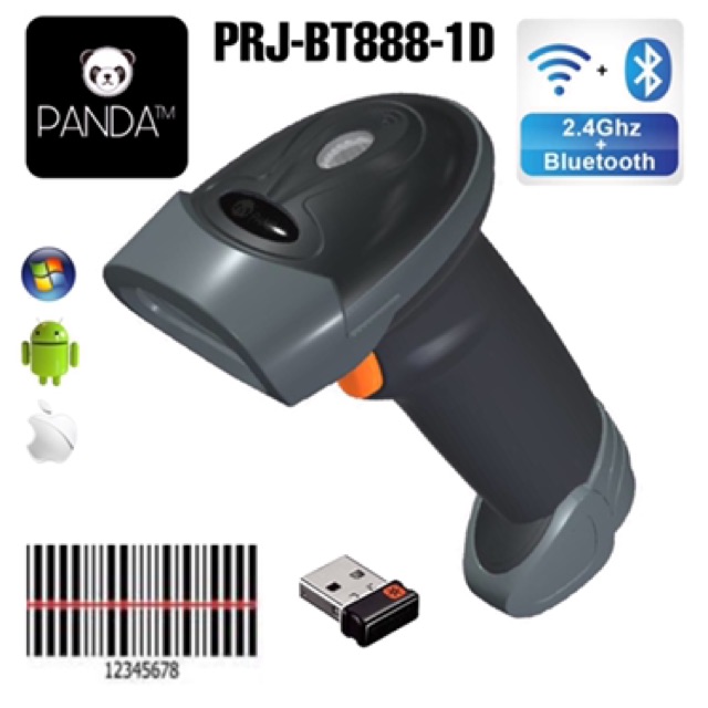 Wireless Bluetooth 1D Laser Barcode Scanner PANDA PRJ-BT888-1D for Android &amp; IOS