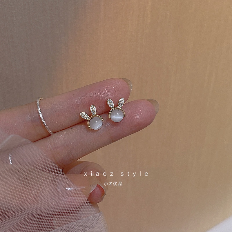 Anting S925 Silver Needle Bentuk Kelinci Mini Untuk Wanita