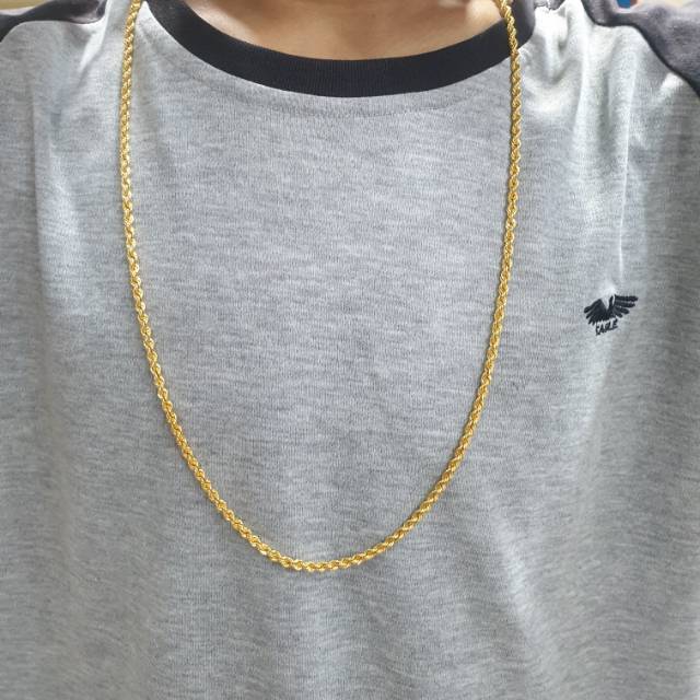 Kalung panjang emas 420 model tambang lilit