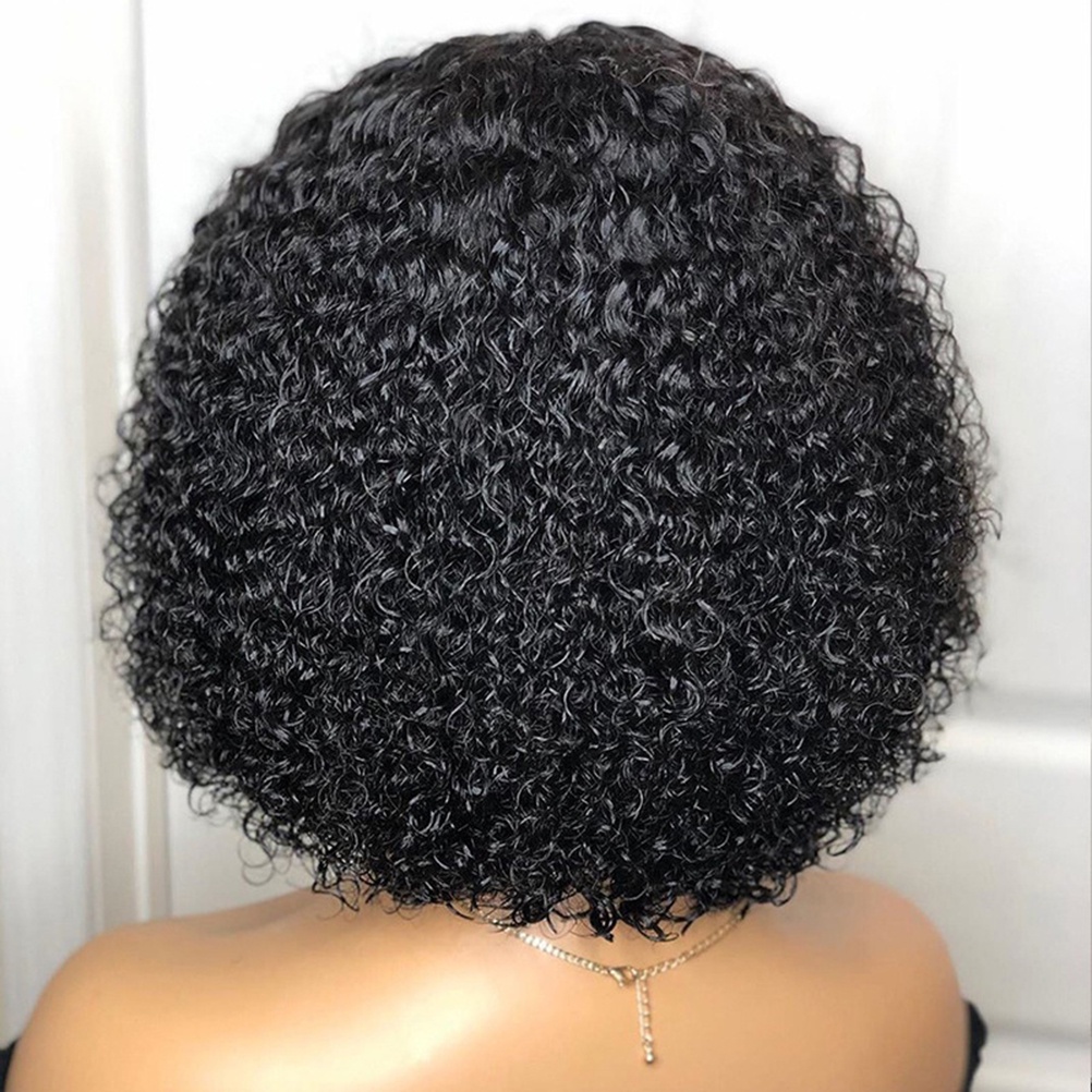 [house]Lace Front Human Hair Wig Middle Part Curly Lace Closure Wig Short Wigs