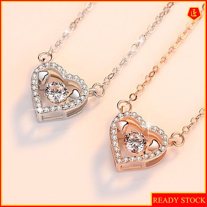 [Ready Stock]Fashion Personality Love Diamond Pendant Necklace