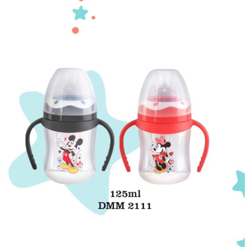 Lusty Bunny Wide Neck Bottle Mikey Minnie With Handle  Lusty Bunny Botol Susu Wide Neck Mikey Minnie