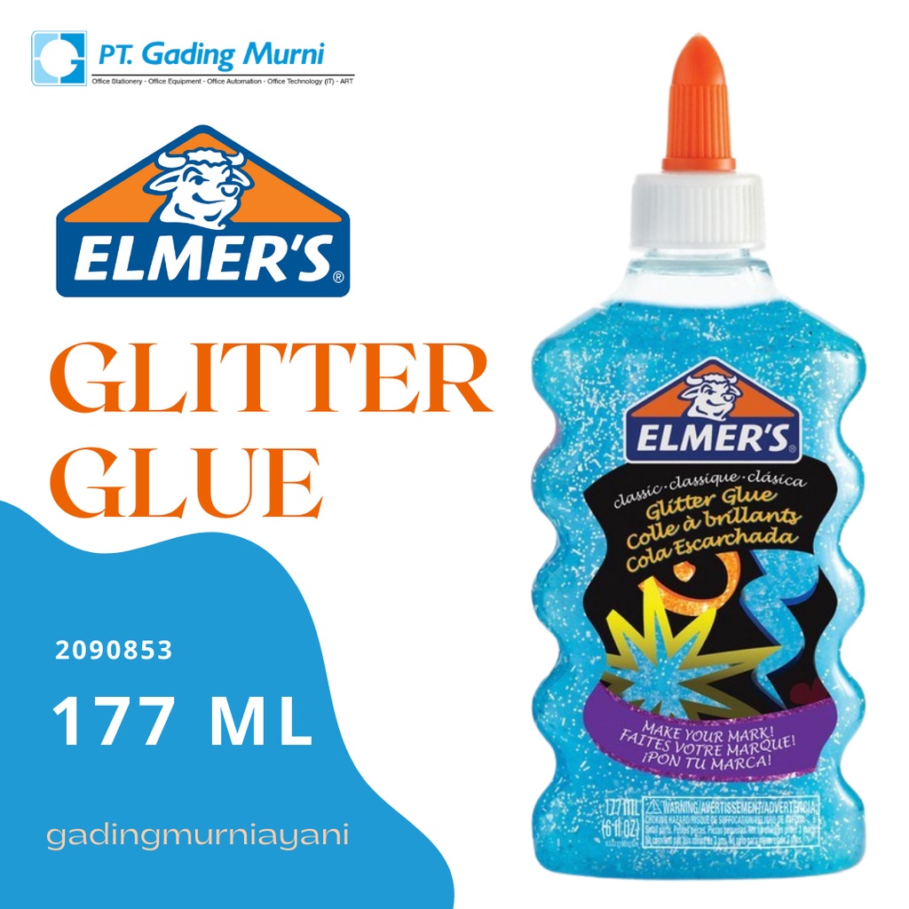 

Elmers Classic Glitter Glue Blue 6 fl oz - 177ml