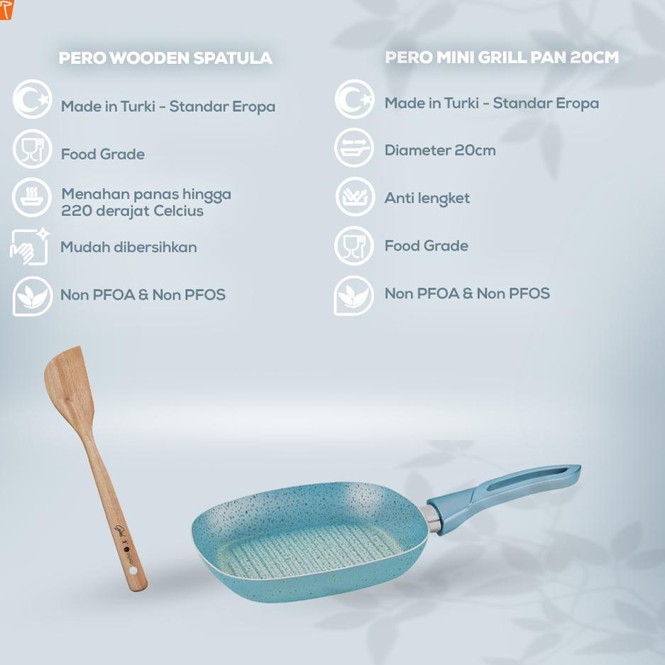 Kejutan Besar Parcel Pero Mini Grill Pan 20cm Bonus Wooden Spatula | Wajan Panci 4 Lapis Granit Turk