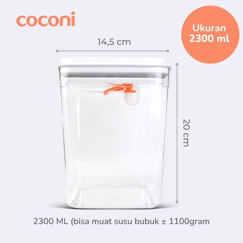 Coconi Pop Up Airtight Food Container / Toples Kedap udara untuk Susu Bubuk