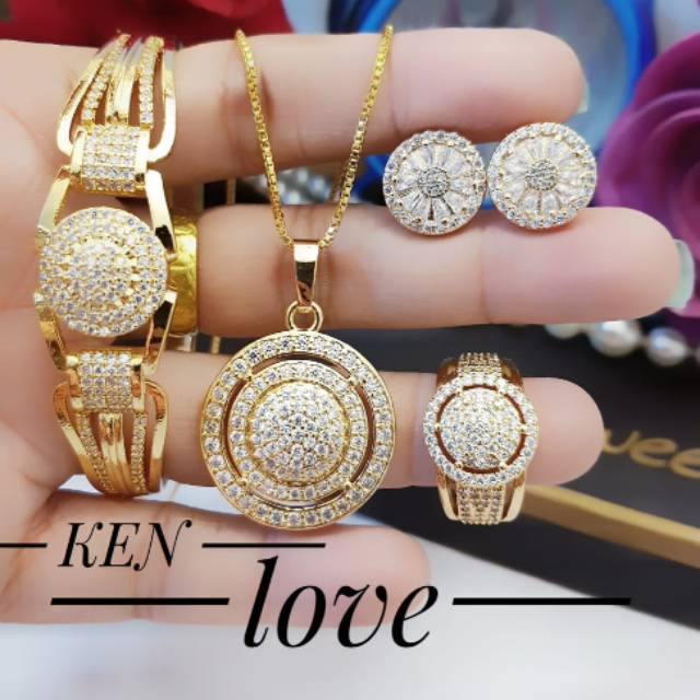 Xuping set perhiasan  lapis emas  24k 0528 Shopee  Indonesia
