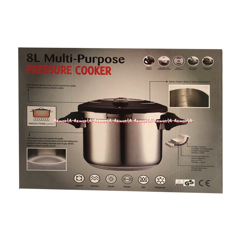 Pressure Cooker 8L Multipurpose Panc Presto Masak Serbaguna