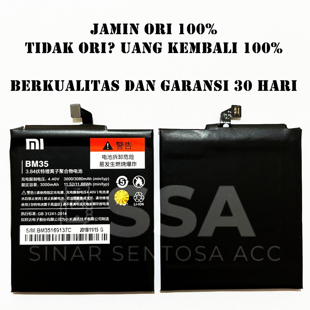 Baterai Original 100% BM35 Xiaomi Mi4C Mi 4c Redmi Mi4c Battery Batu Batre Batrei Batrai ORI HP Handphone