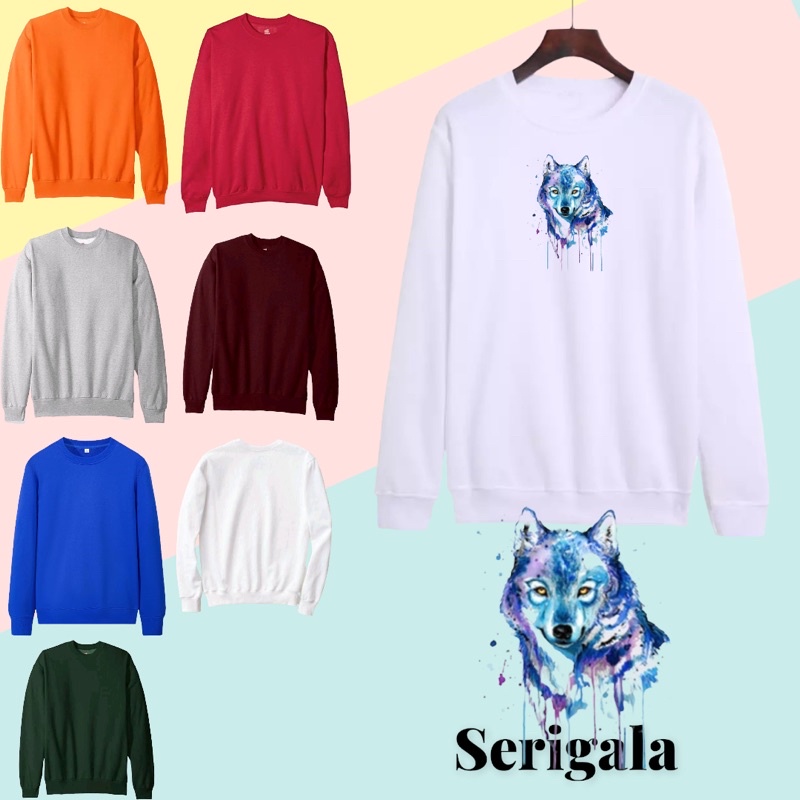 Sweter Unisex pria Wanita Sablon DTF Lengan panjang