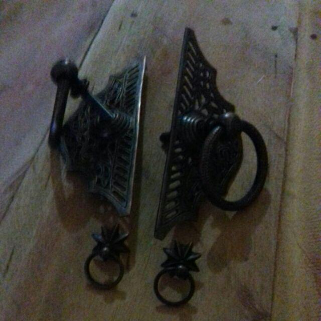 Handle Laci / Tarikan Lemari Kuningan Antik Motif Bintang Kecil