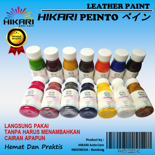 Cat Sepatu, Cat Tas, Cat Canvas, Suede, Cat Kulit, Dompet Leather Paint Untuk Bahan Sintesis/ Syntetic - Hikari Peinto