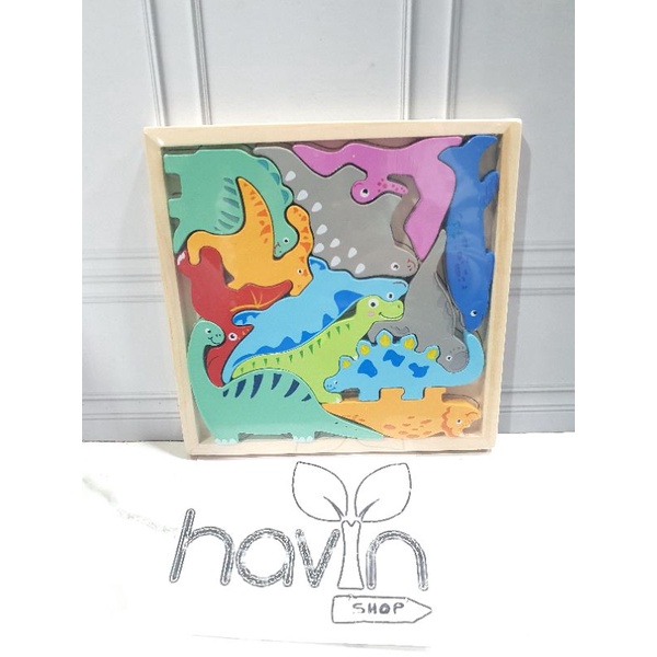PUZZLE TETRIS 3D/PUZZLE KAYU-DINOSAURUS