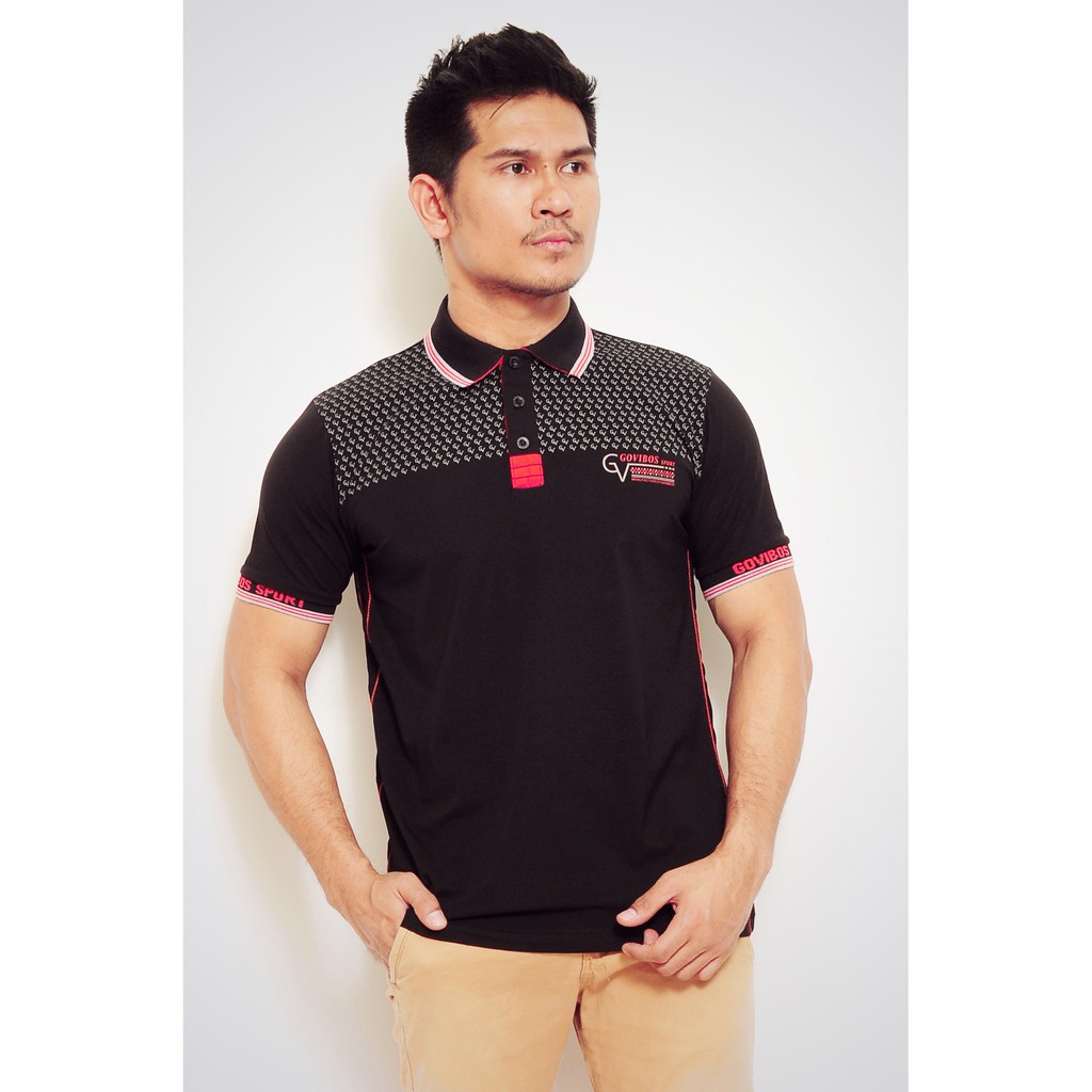 Govibos Fashion Sport Polo Shirt - Hitam
