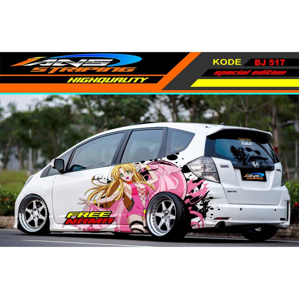 DECAL STICKER MOBIL JAZZ BRIO AGYA SIGRA YARIS / STICKER MOBIL ANIME / VARIASI STIKER MOBIL SAMPING