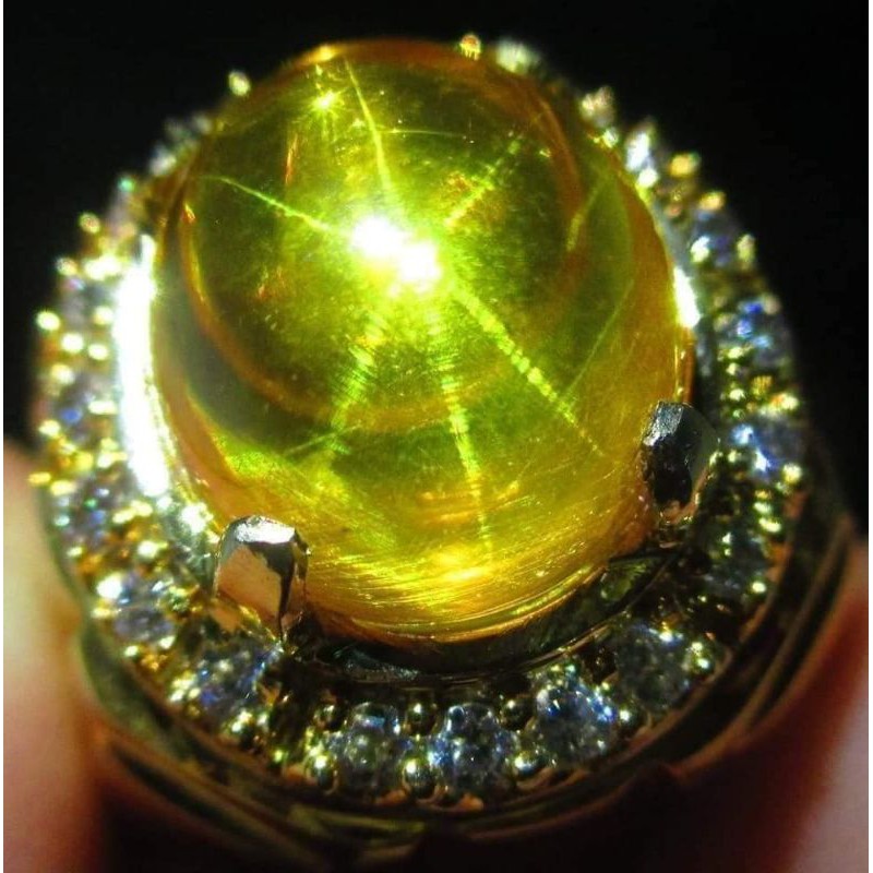 Batu permata yellow shafire star bangkol jumbo
