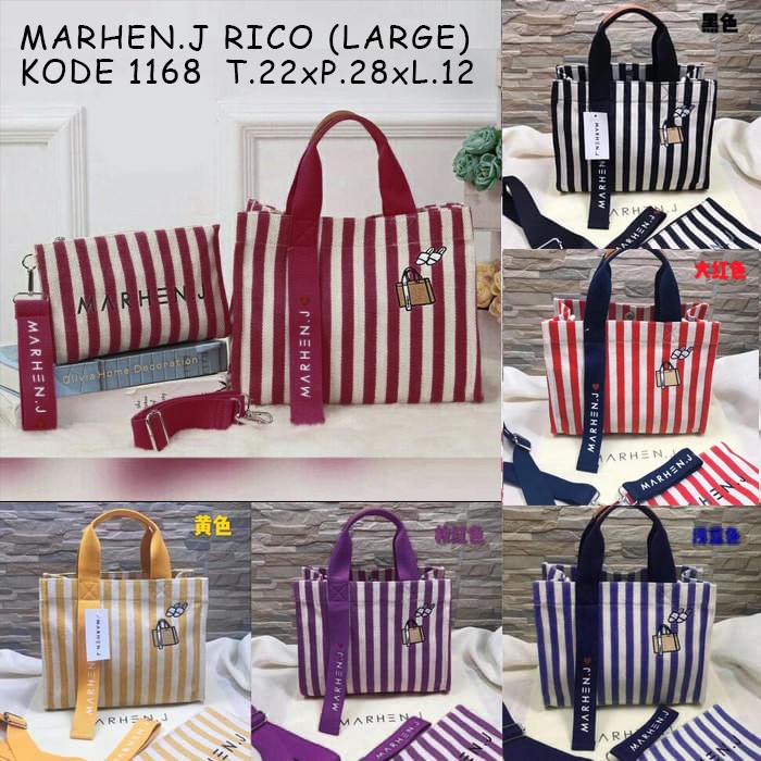 Tas Kanvas MJ Stripe 1168 Ukuran L / Tas Selempang Fashion Wanita