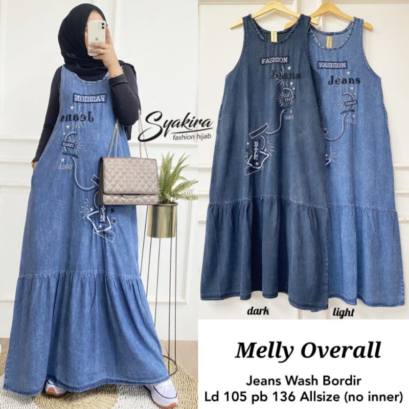 Melly overall by Syakira fashion hijab Ld 105cm no inner