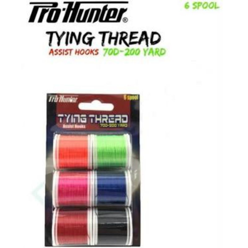 6SPOOL BENANG IKAT ASSIST HOOK TYING THREAD PRO HUNTER 70D-200Y