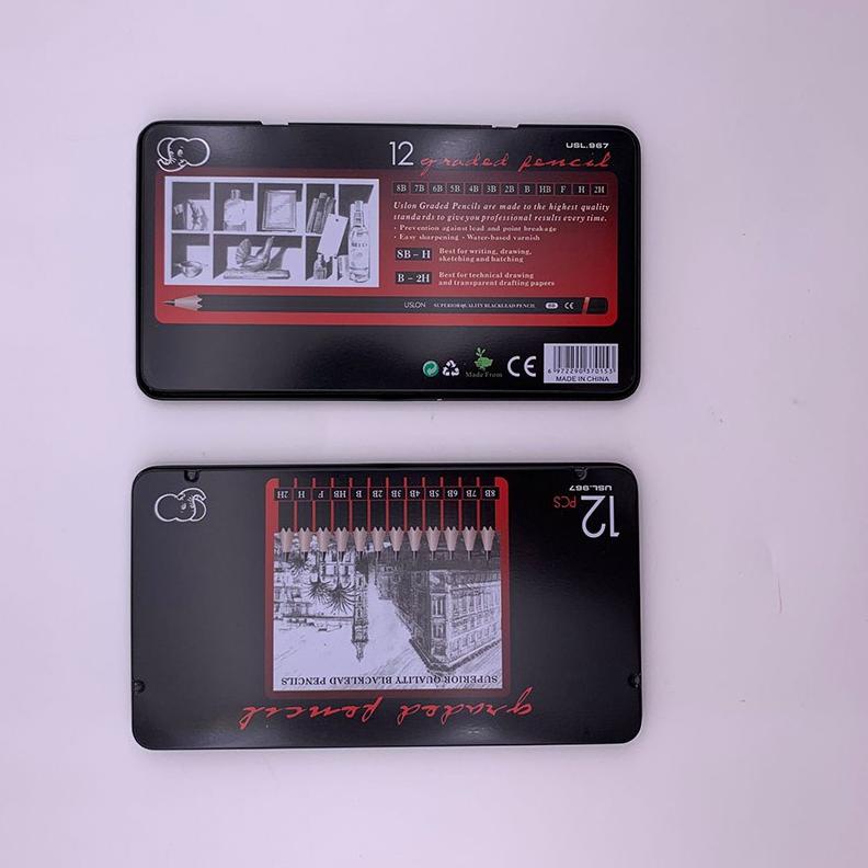 

[71] isi 12 pcs Pensil gambar sketsa set lengkap 2H H F B HB 2B 3B 4B 5B 6B 7B 8B Charcoal Pencils Set ltan652