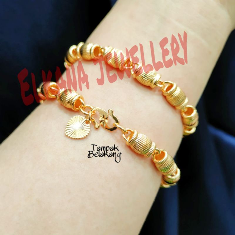 GELANG REALPICT PADI BESAR&amp;KECIL LAPIS EMAS 24K ANTI KARAT