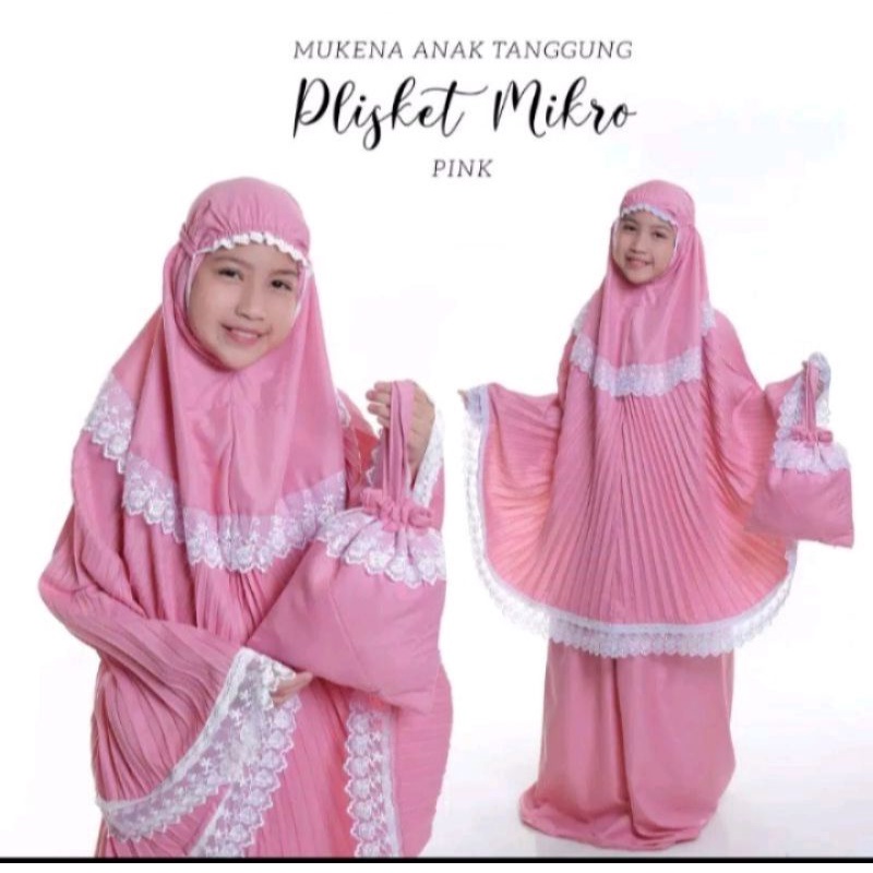 mukena anak murah // mukena anak plisket umur 8-12 tahun // mikena anak termurah