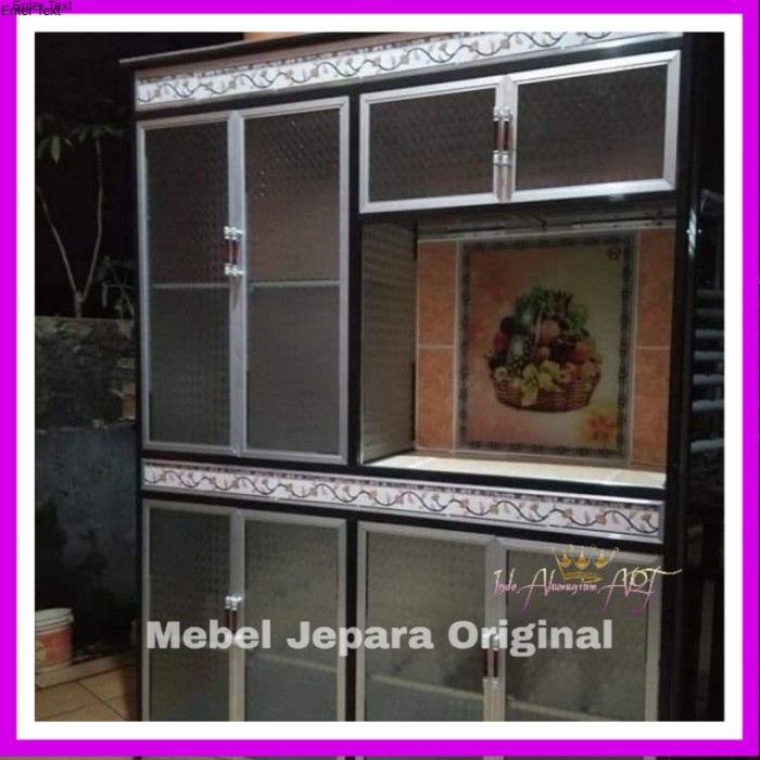 Rak Dapur Meja Kompor Kitchen Set Lemari Dapur Besar Kaca Alumunium Anti Karat
