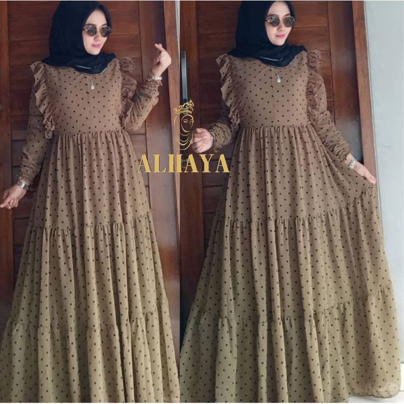 alhaya dress // gamis ceruty babydoll // polka dress