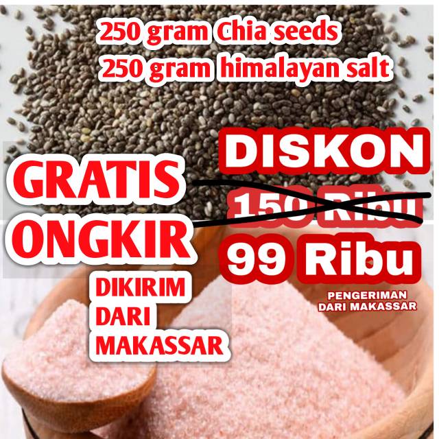

PAKET HEMAT CHIA SEEDS 250 GRAM DAN GARAM HIMALAYA 250 GRAM