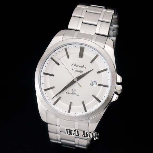 Jam Tangan Pria Alexandre Christie Ac 8404 Md Classic Steel Original