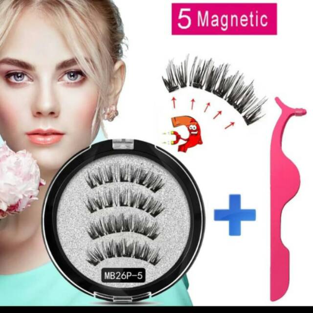 Bulu mata magnet palsu/bulu mata 5 magnet import