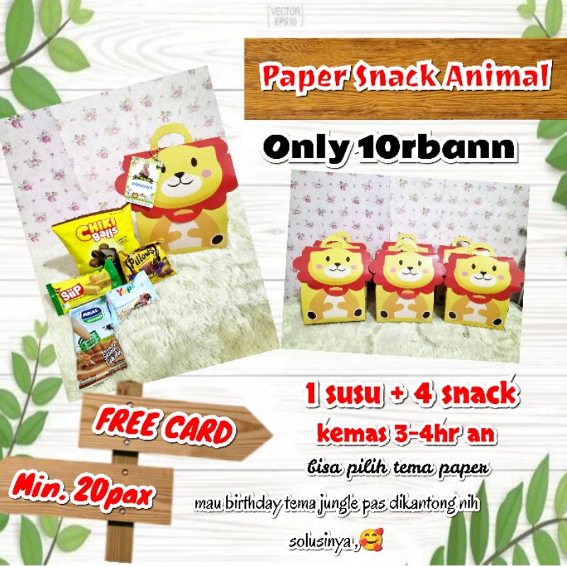 Snack Ultah Animal || Bingkisan Ultah Animal || Paper snack animal