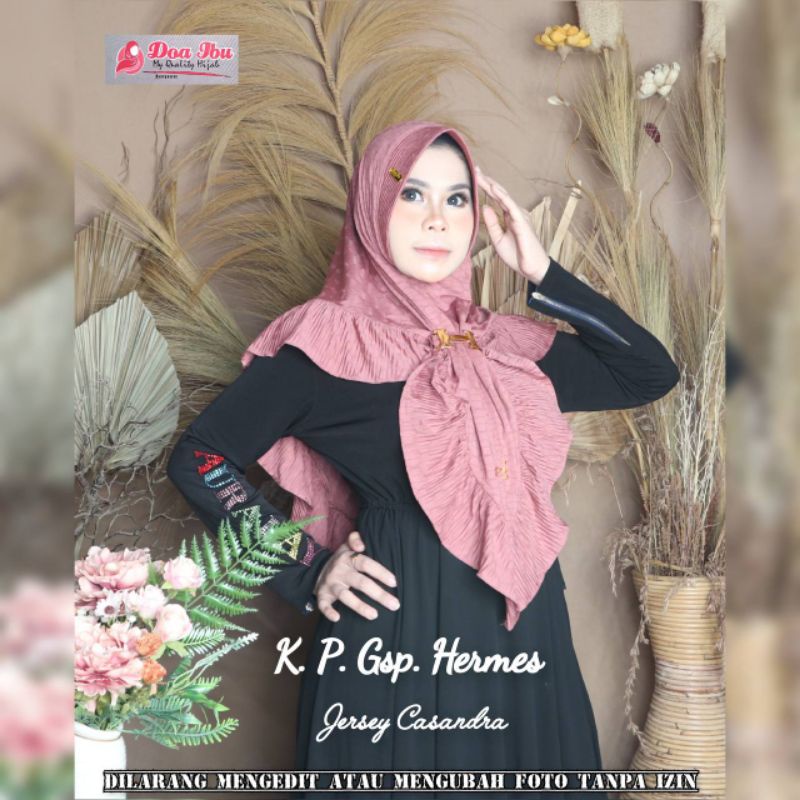 jilbab / bergo pet antem plisket kerut bawah by doi