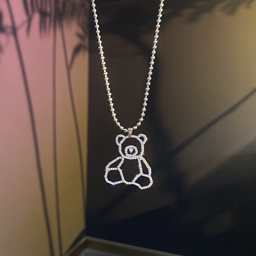 Kalung Liontin Beruang Gaya Hip Hop Untuk Pria Dan Wanita