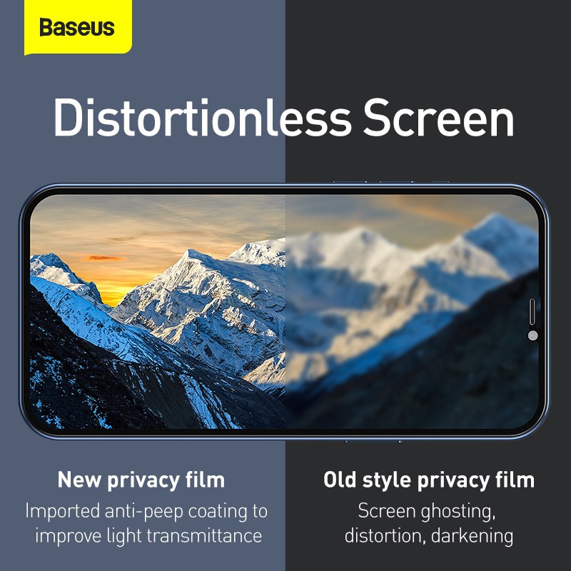 Baseus iPhone 12 Mini/12/Pro/12 Pro Max Tempered Glass Anti Spy
