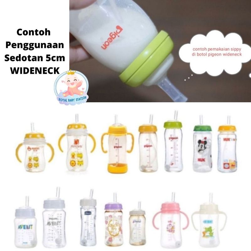 Sedotan Pengganti Dot Botol Susu Wide Neck 5cm dan standart 3.5cm Universal