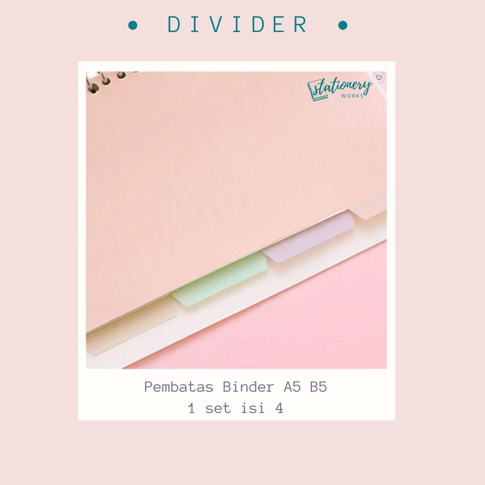 

(PROMO GNY95) Binder Divider - Loose leaf divider A5 B5 - Pembatas binder - Pastel rainbow untuk jurnal planner ✦