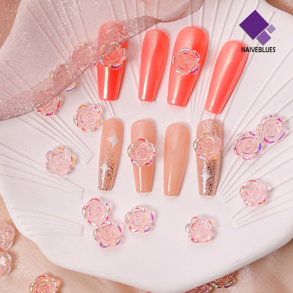 Naiveblue 1 Kantong Ornamen Bunga Kamelia 3D Bahan Resin Anti Air Untuk Dekorasi Nail Art / Manicure DIY