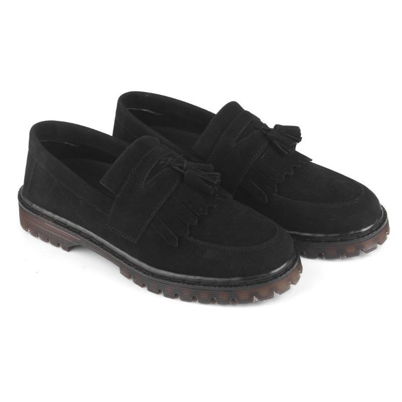 Alvarisstuff rey zr- suedeu-sepatu penny leofer pria suede hitam