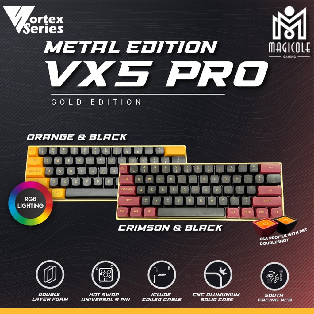 VortexSeries VX5 PRO Gold Metal Edition - Mechanical Keyboard