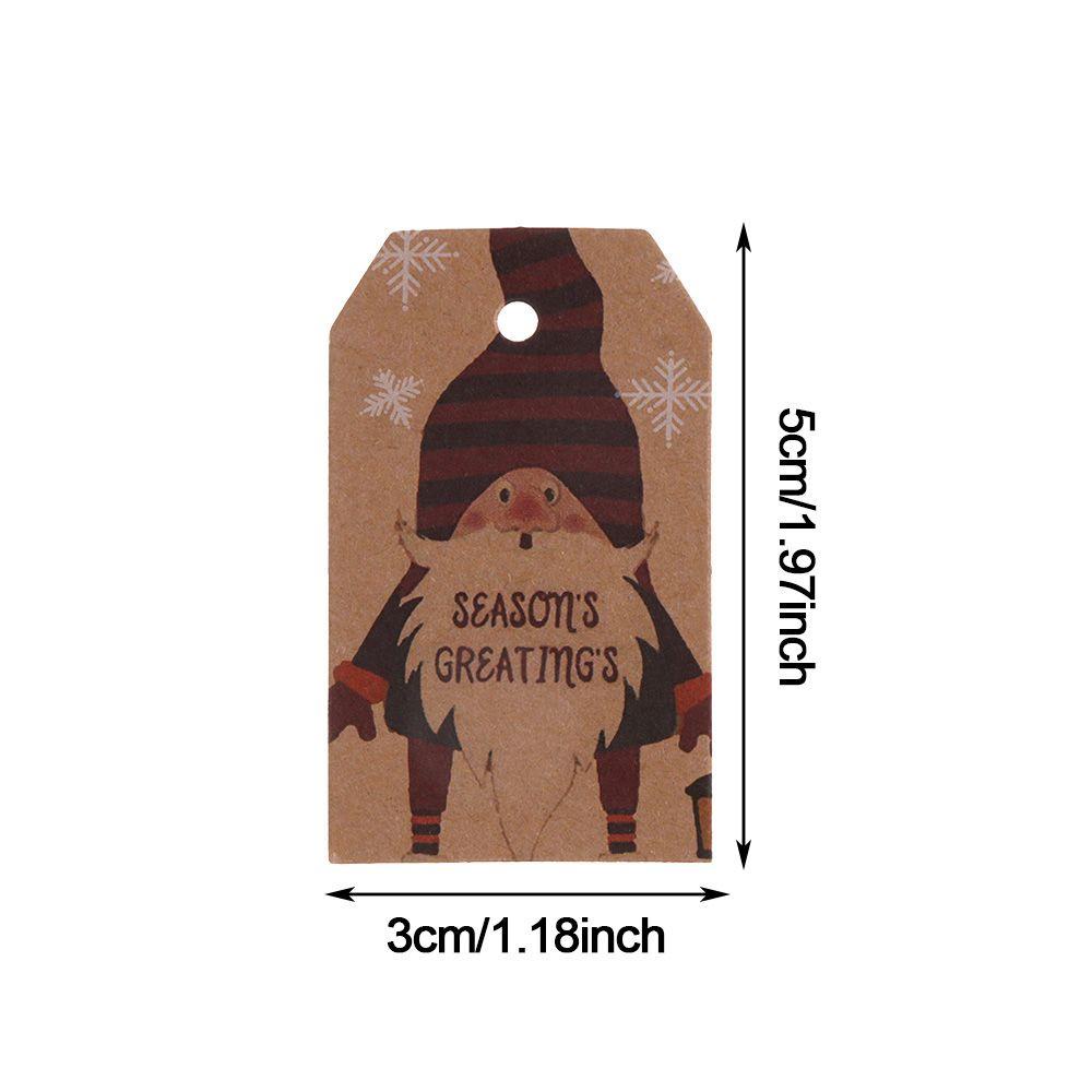 Top 100PCS Kraft Tag Santa Claus Kraft Paper Xmas Dekorasi Label Natal