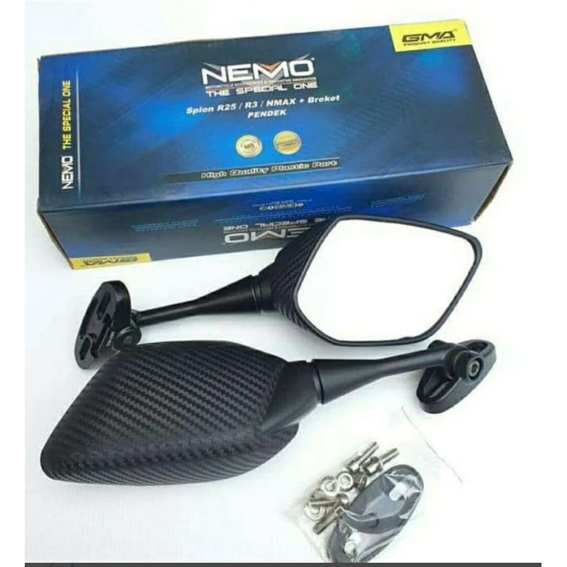 kaca spion yamaha R25 R 15 pendek carbon PNP CBR NMAX PCX R15 DLL - Kanjeng Raden Variasi