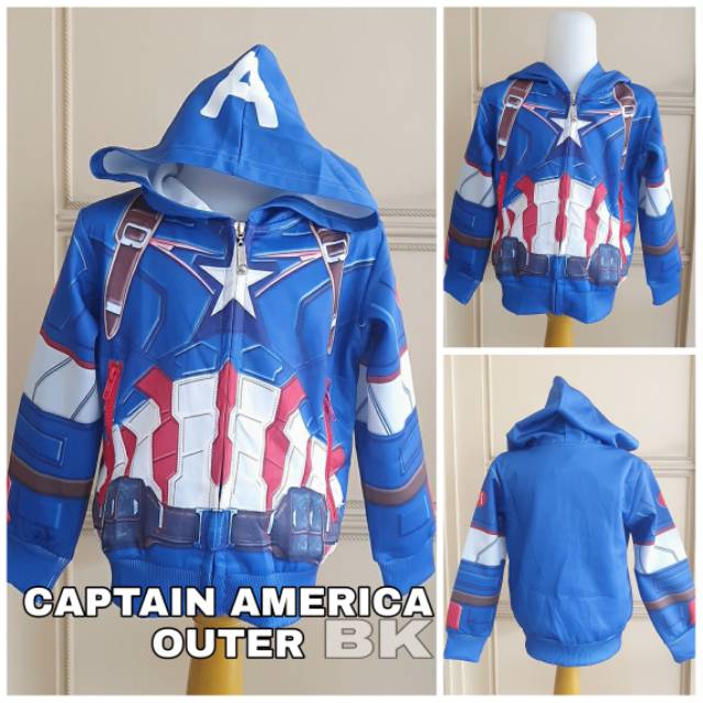 JAKET HOODIE ANAK COWOK MOTIF SPIDERMAN IRONMAN THOR CAPTAIN AMERICA AVENGER IMPORT BAHAN TEBAL