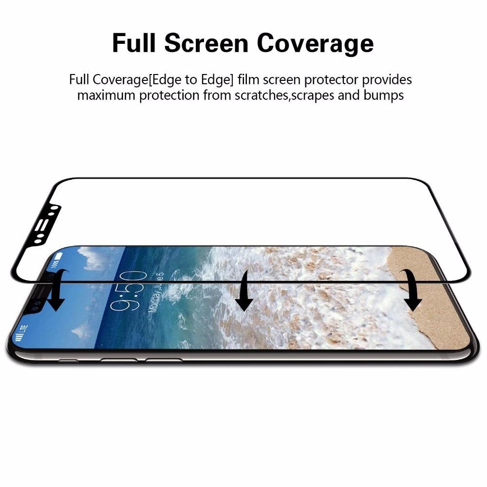 Tempered Glass 5D For Iphone X Xs Full Cover Full Lem Premium Quality No pelangi No gelembung udara