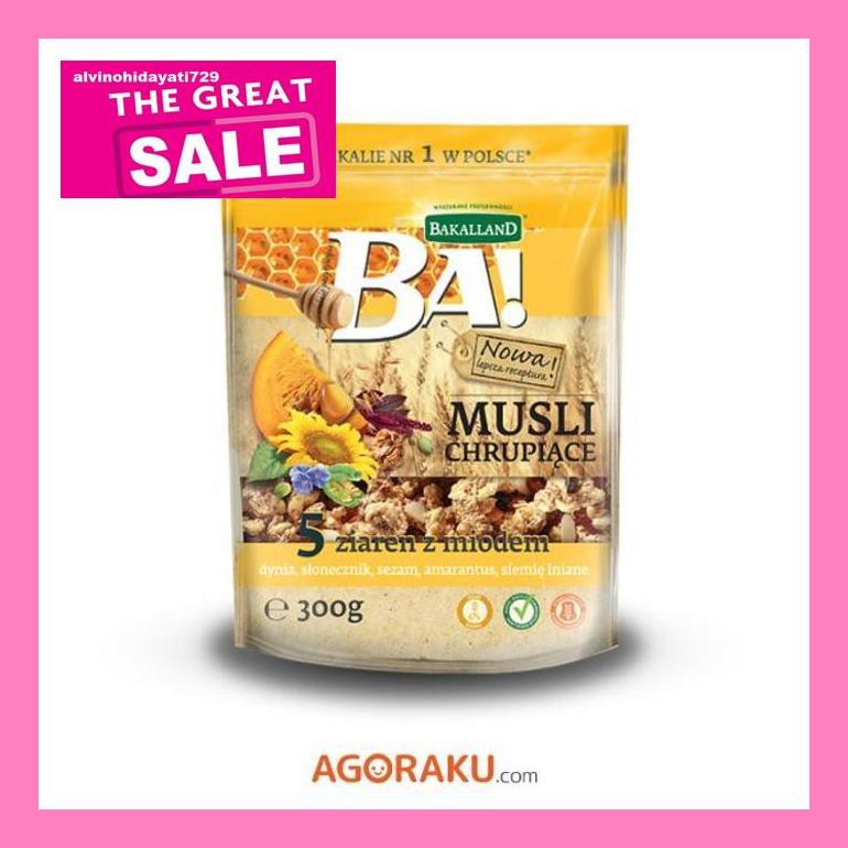 

Al04Nind Bakalland Ba! Crunchy Muesli 5 Seeds With Honey 300 Gram Indvvl03